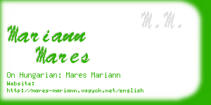 mariann mares business card